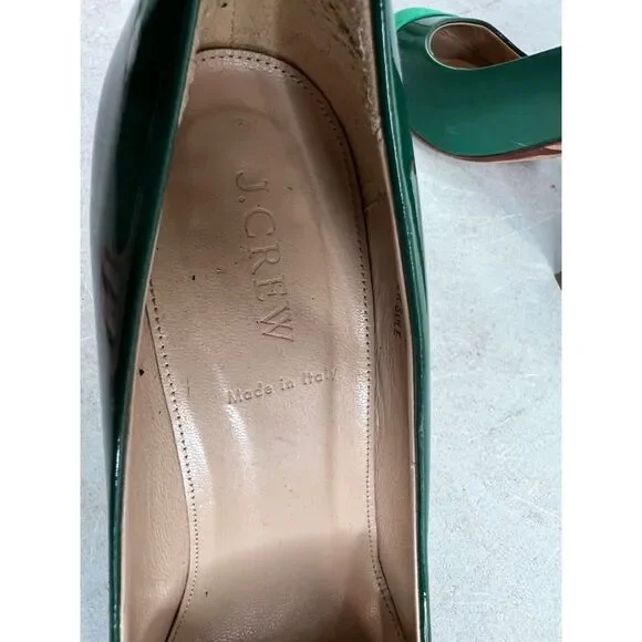 J. Crew Factory Green Heels with Light Green Toe Cap - Picture 7 of 16